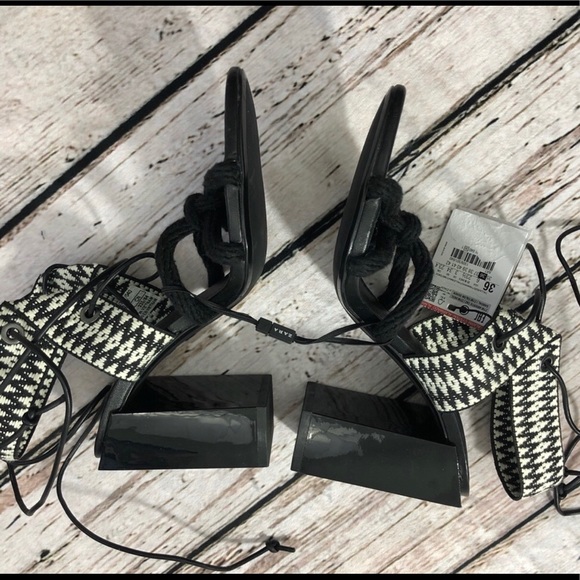 Zara Tie Up Block Heel Sandals - Picture 3 of 4